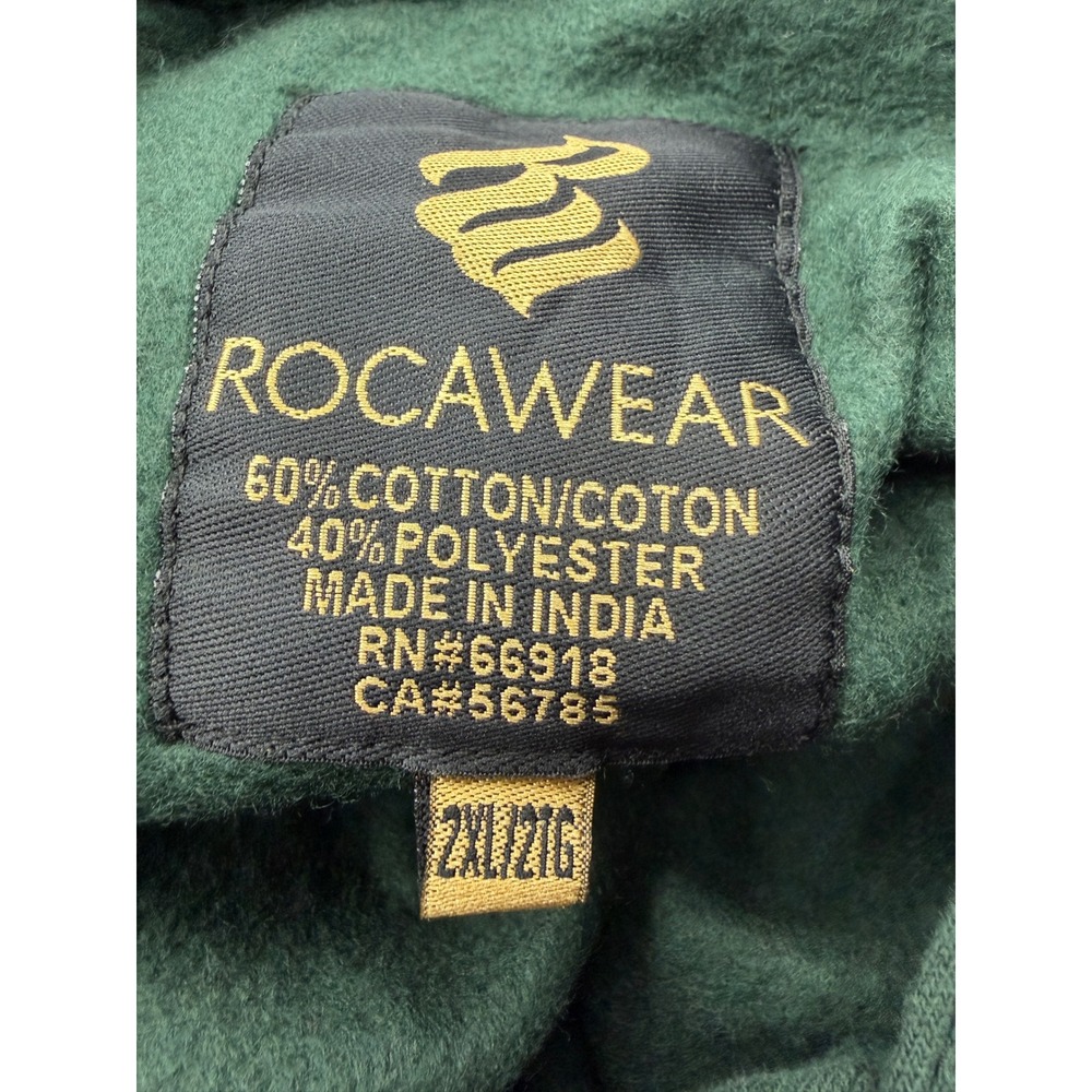 Rocawear Men's 2XL Green Gothic Cross Graphic Pullover Hoodie Hip Hop Streetwear - Picture 2 of 12